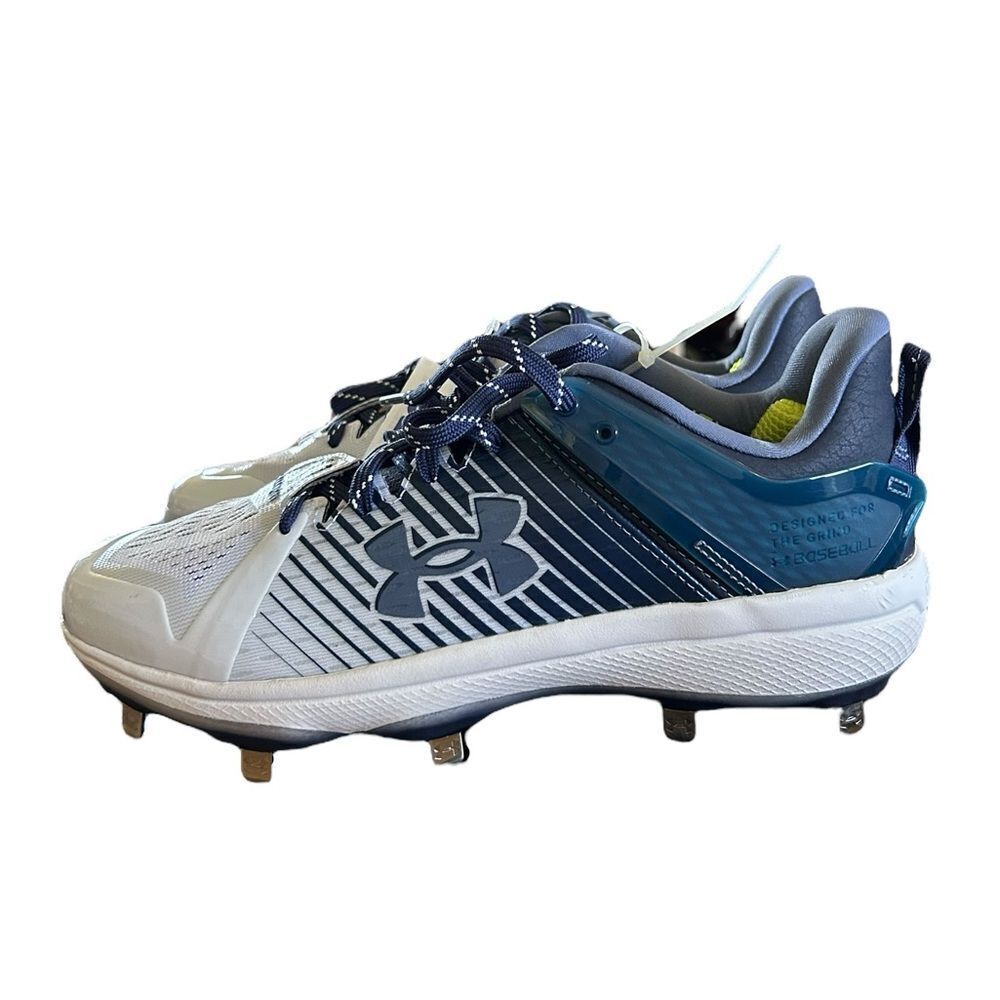 Under Armour Men's Yard Low Turf Baseball Shoe, Royal White‎ & Blue New